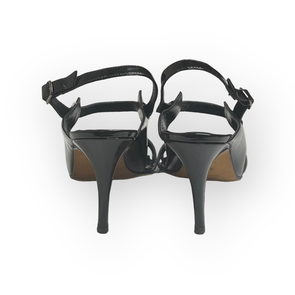 Manolo Blahnik ♔ Slingback Stilettos Sandal Heels ♔ Black Patent Leather ♔ 38.5 - Picture 5 of 16